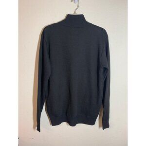 The North Pole Knit Sweater Full Zip Jacket Cardigan Black Preppy Grandpa Large